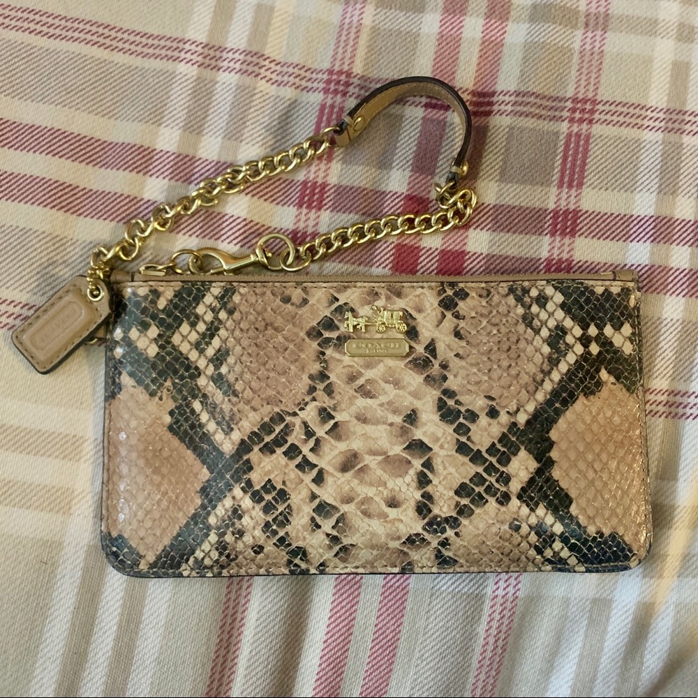 Coach Snake Print Wristlet